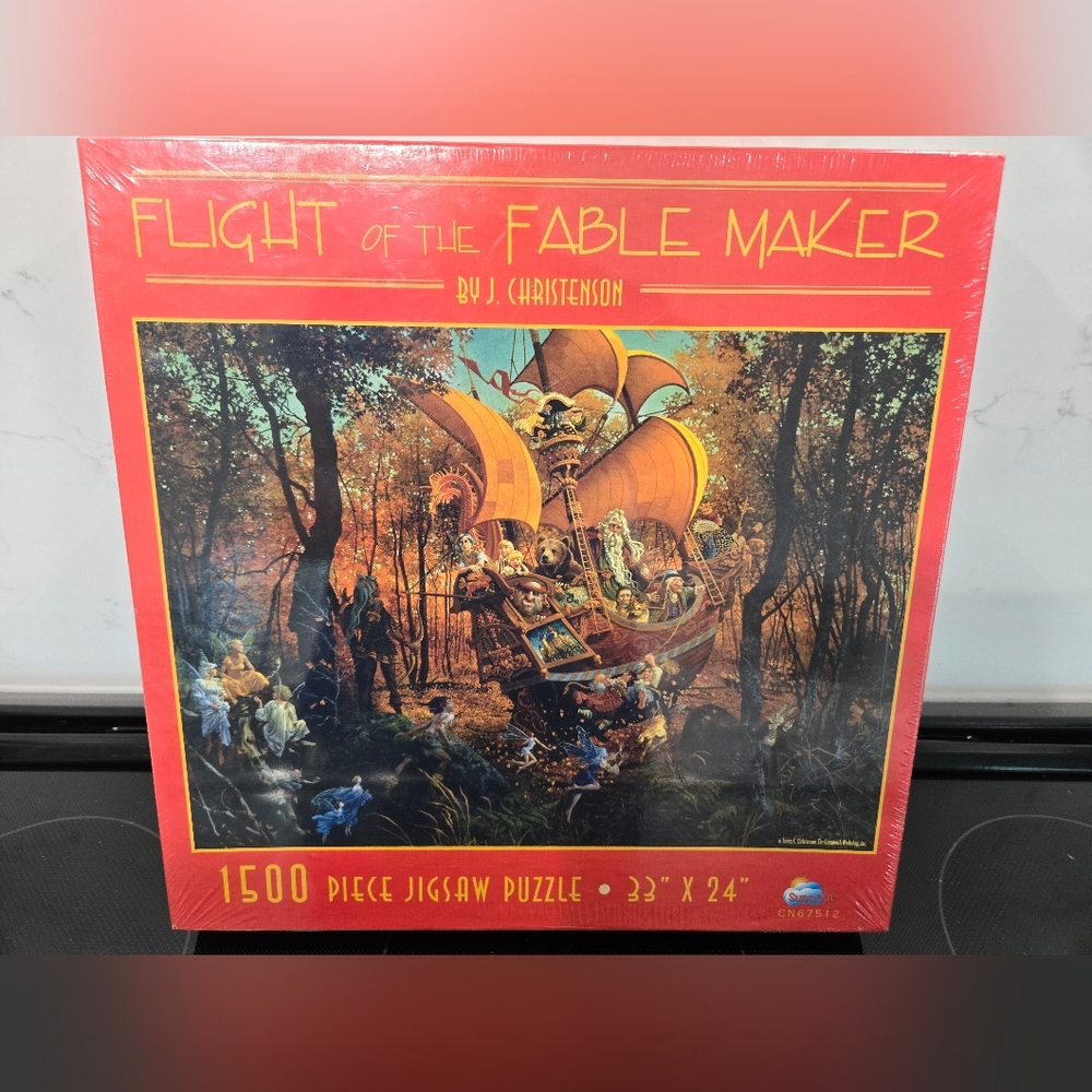 Flight of the Fable Maker J. Christenson 1500 Pieces Puzzle Suns Out NWT